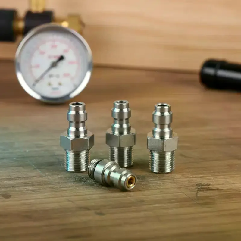 Quick Connect Valve For High Pressure Applications Featuring An 8mm Male Connector And M10*1 NPT/BSPP Compatibility