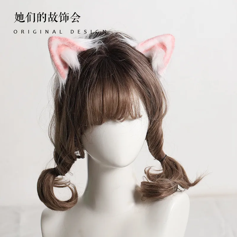 Original hand-made Headband Lolita Headwear cat ear gothic wind cosplay beast ear hairpin Hair Accessaries