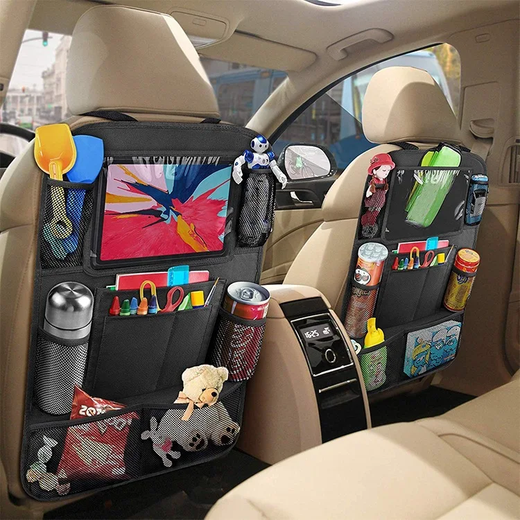 Car Seat Organizer Multifunctional Oxford Fabric Back Multi Pocket Storage Bag with Tablet Holder Protector for Kids Car Seat