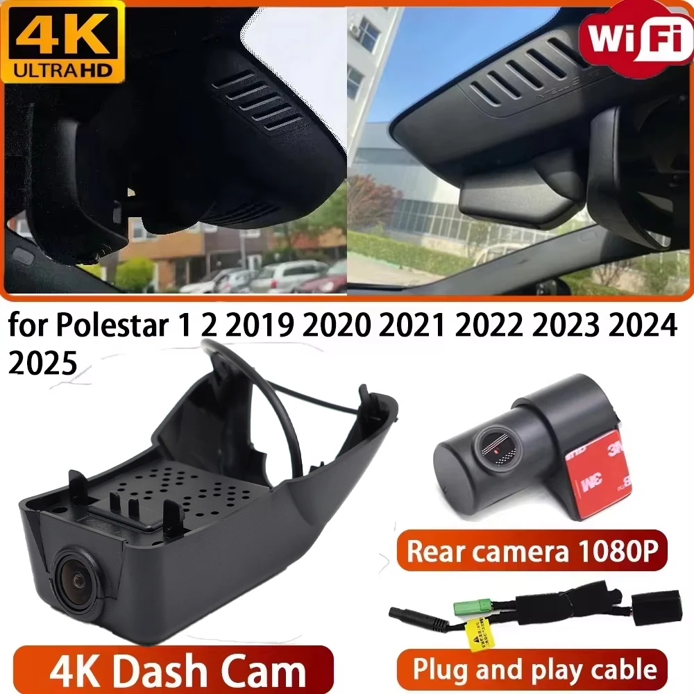 for Polestar 1 2 2019 2020 2021 2022 2023 2024 2025 Video Recorder 4K DVR Dash Cam Wifi Camera 170° Wide Angle Plug & Play