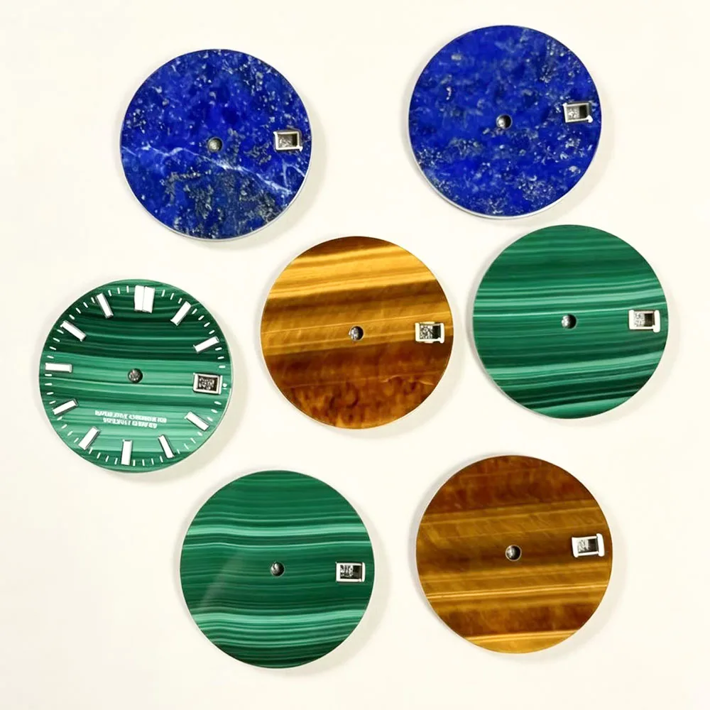 NH35 Zifferblatt aus Jasperit-Material, 28,5 mm, kompatibel mit NH35/NH36 Automatik-Uhrwerk, Logo kann individuell angepasst werden