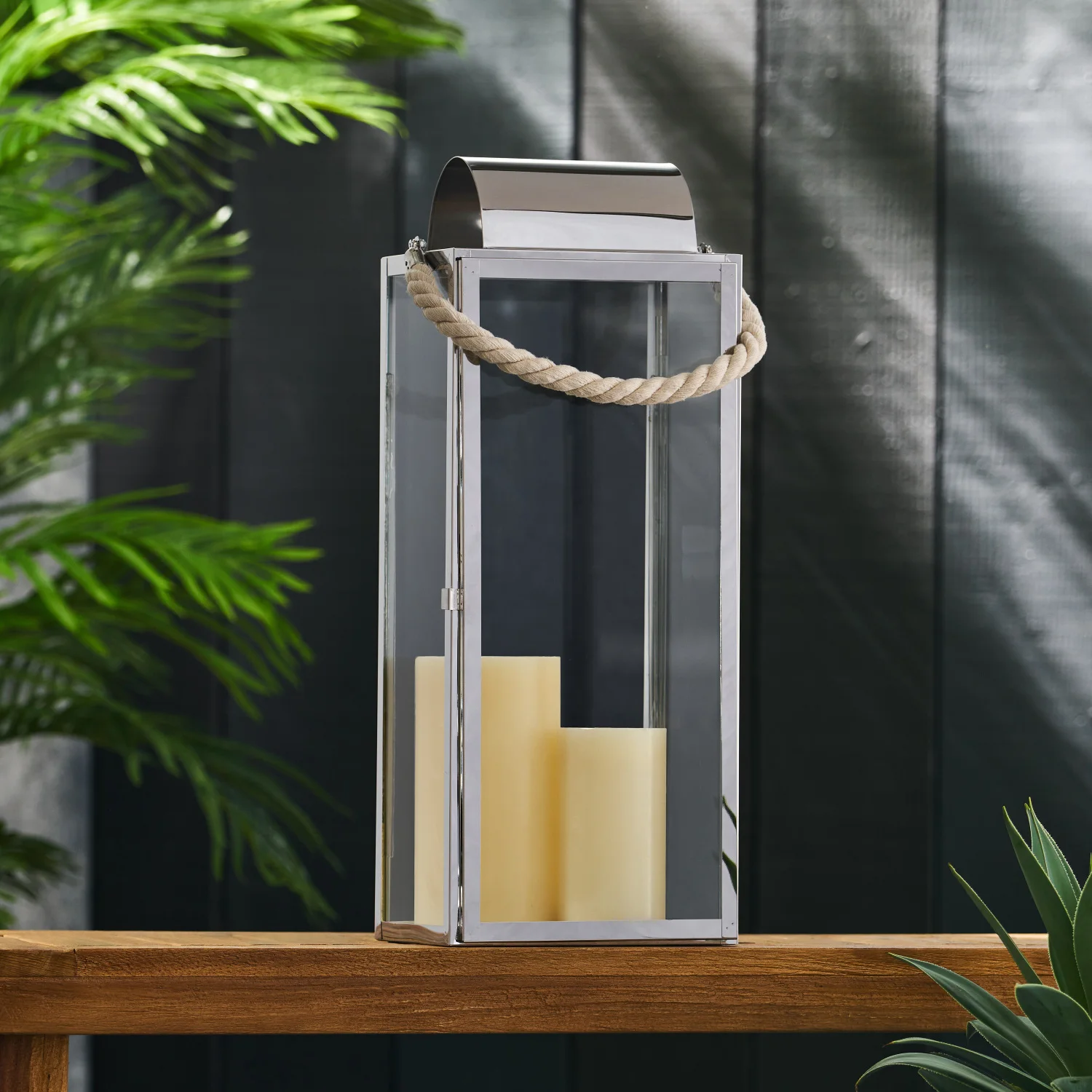 

LARRY 22"H STAINLESS STEEL LANTERN