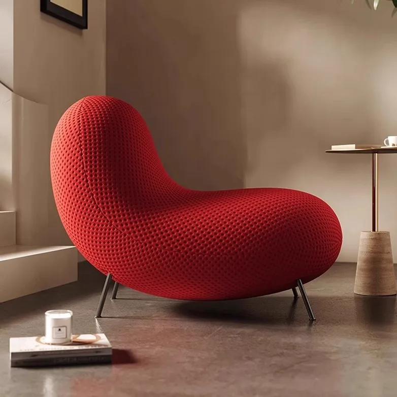 Stylish and simple modern chair household red lazy sofa chair designer single chair leisure recliner