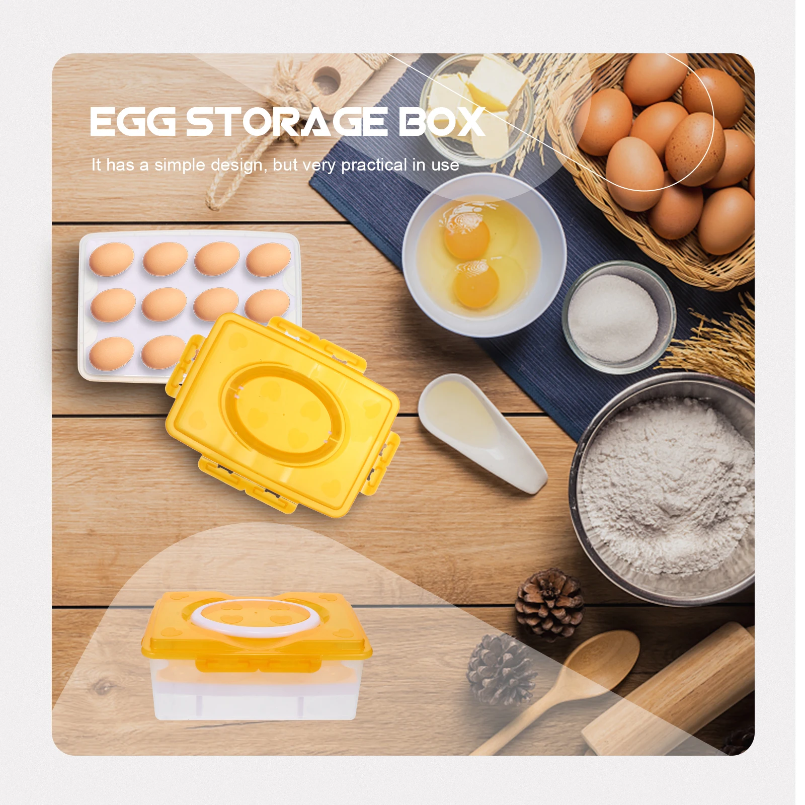 

24-grid Egg Storage Box Compact Holder Tray for Refrigerator Portable Egg Organizer Anti-collision Space-saving Home Kitchen