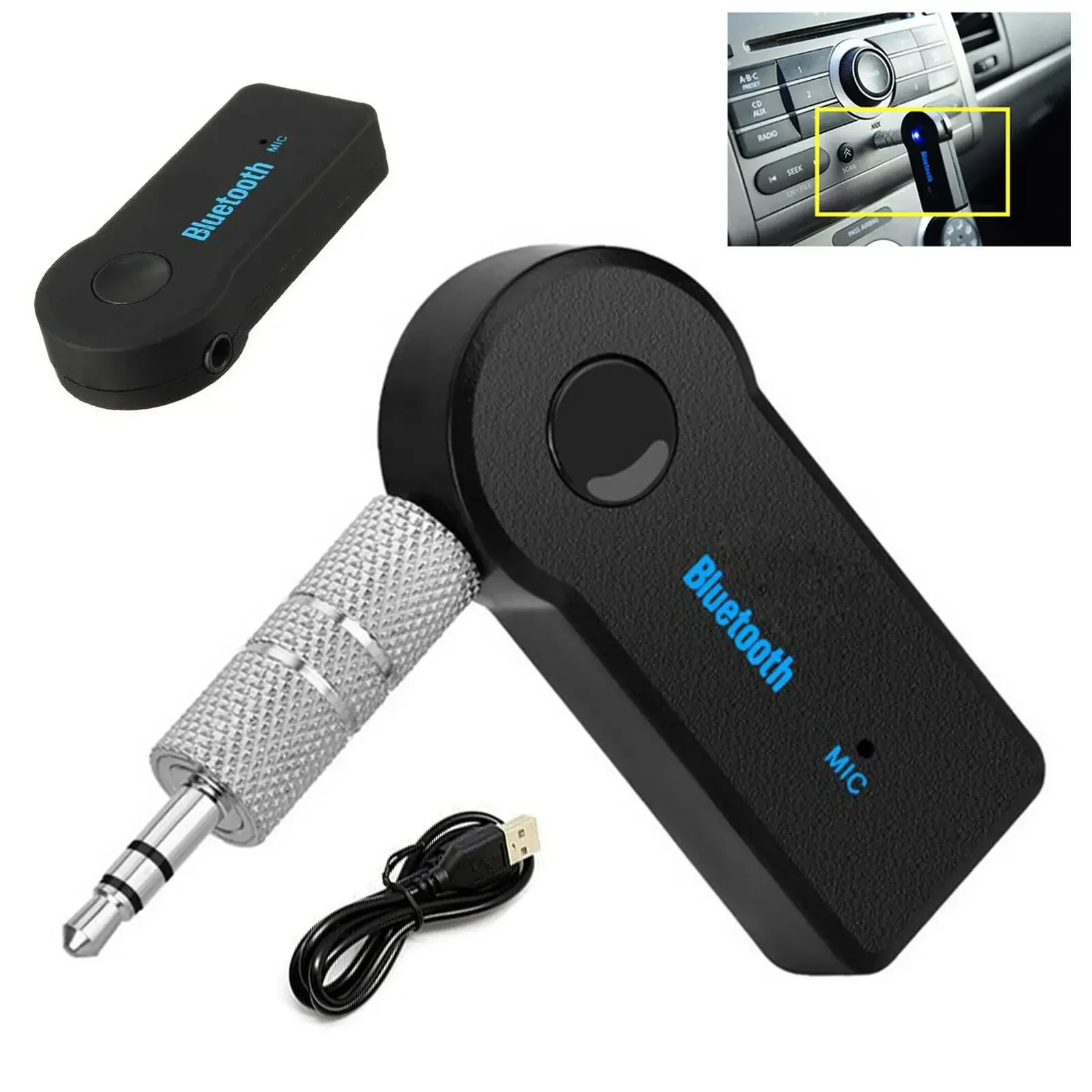 

2 in 1 Wireless Bluetooth-compatible 5.0 Receiver Adapter 3.5mm Jack For Car Music Audio Aux A2dp Headphone Reciever Handsfree