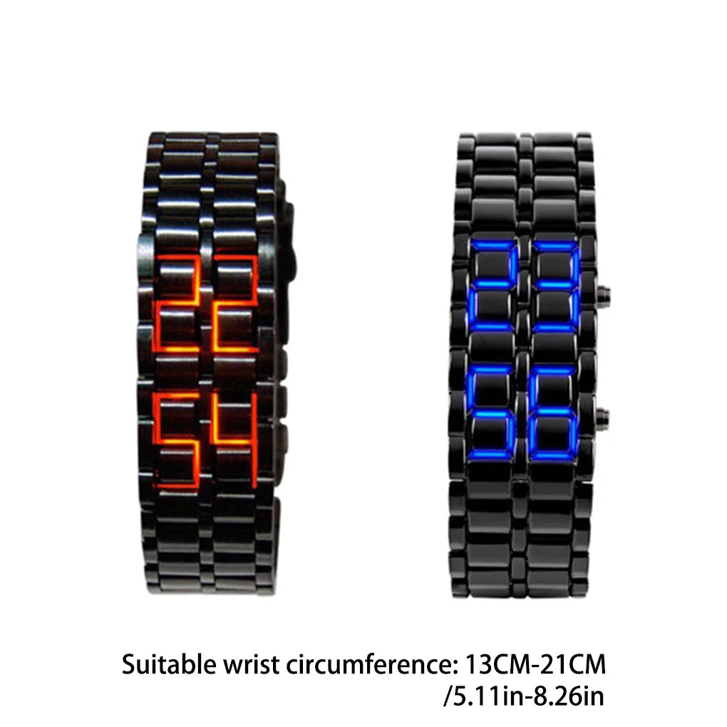 Orologio da uomo europeo e americano Lava LED senza volto Accessorio di moda Bracciale Coppia Orologio da polso Catena in acciaio