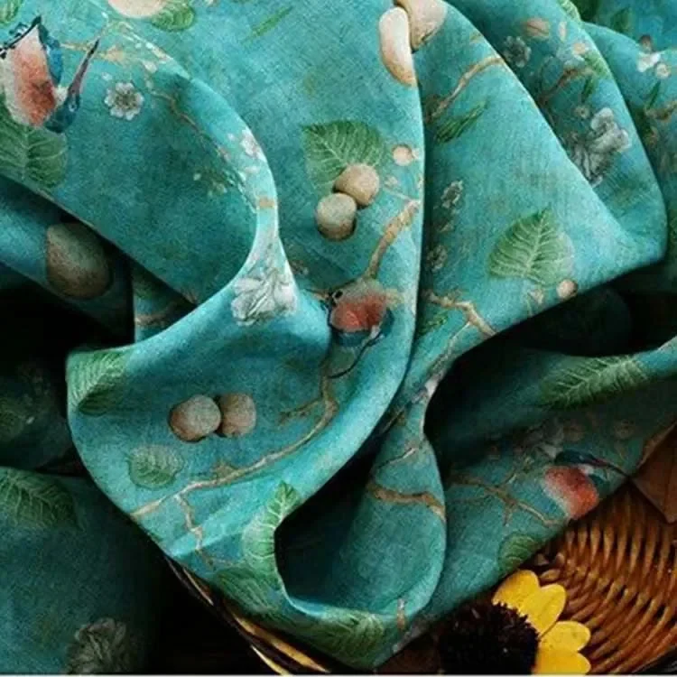 Tela de Ramio Puro de Alta Calidad al por Mayor, Sarga Lavada con Arena, Color Crudo, Fibra Natural, Resistente a las Arrugas, Antibacteriana Natural, Curta