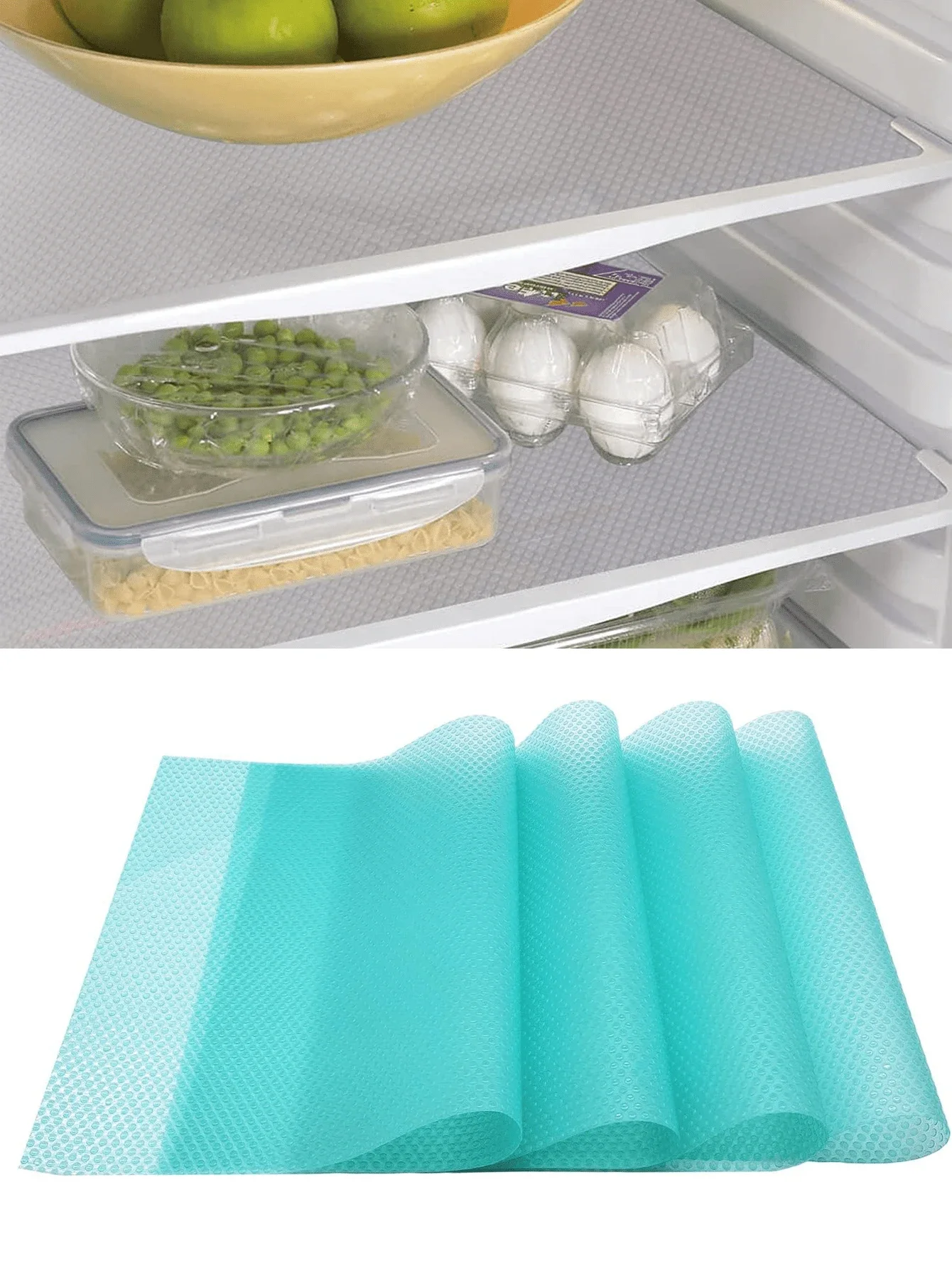 4pcs Refrigerator Pad Non-Slip Waterproof Can Be Cut Fridge Shelf Liner Mat Kitchen Washable Drawer Cabinet Pads Table Placemats