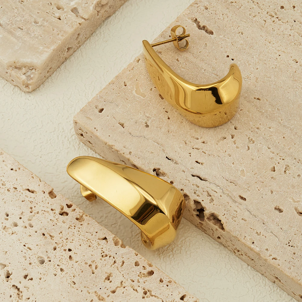 ENFASHION Irregular Mountain Shape Stud Earrings For Women Aretes De Mujer 18K Gold Plated Fashion Jewelry Dating Gift E241567
