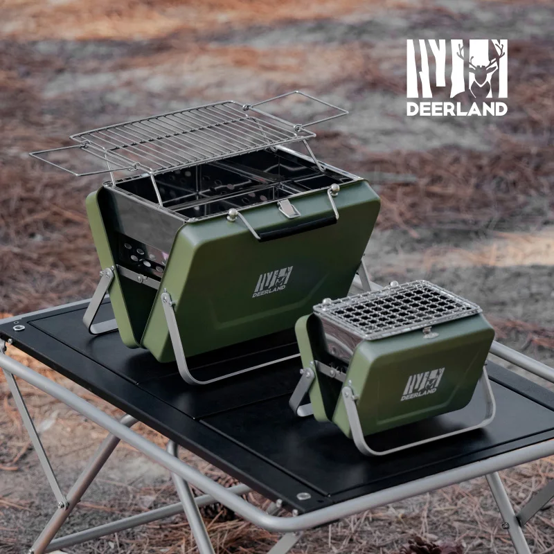 

Portable Folding BBQ Grill – Compact Charcoal Fire Pit for Outdoor Camping, Mini Barbecue Stove with Bonus Tongs