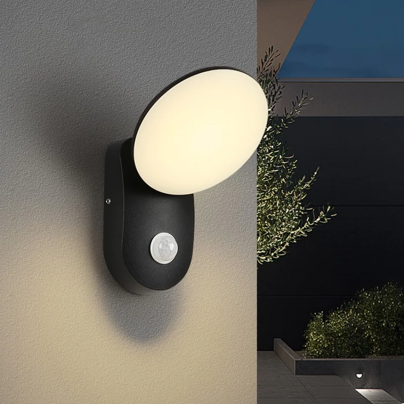 Outdoor Wall Lamp IP65 Waterproof Garden Fence External Wall Corridor Road Lighting with Motion Sensor LED Wall Lamp Outdoor