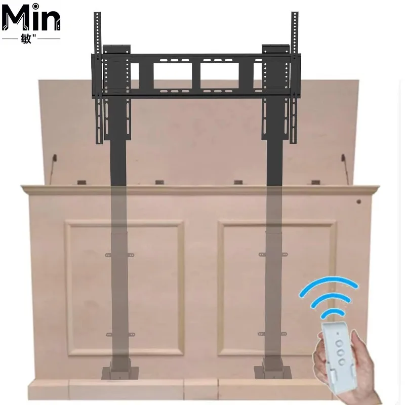 2026 Compact Motorized TV Lift Mechanism Stand Smart TV Lift Cabinet for 65-100 Inch Flat Screen TVs
