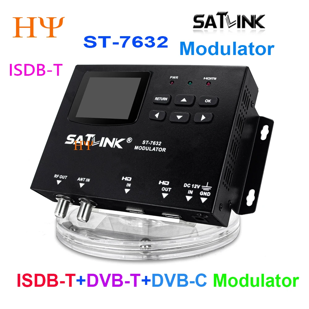 SATLINK ST-7632 DVB-T ISDB-T DVB-C Modulator Brazil 1 Route MPEG2 MPEG4 ST7632 Modulator Receiver Signal Source