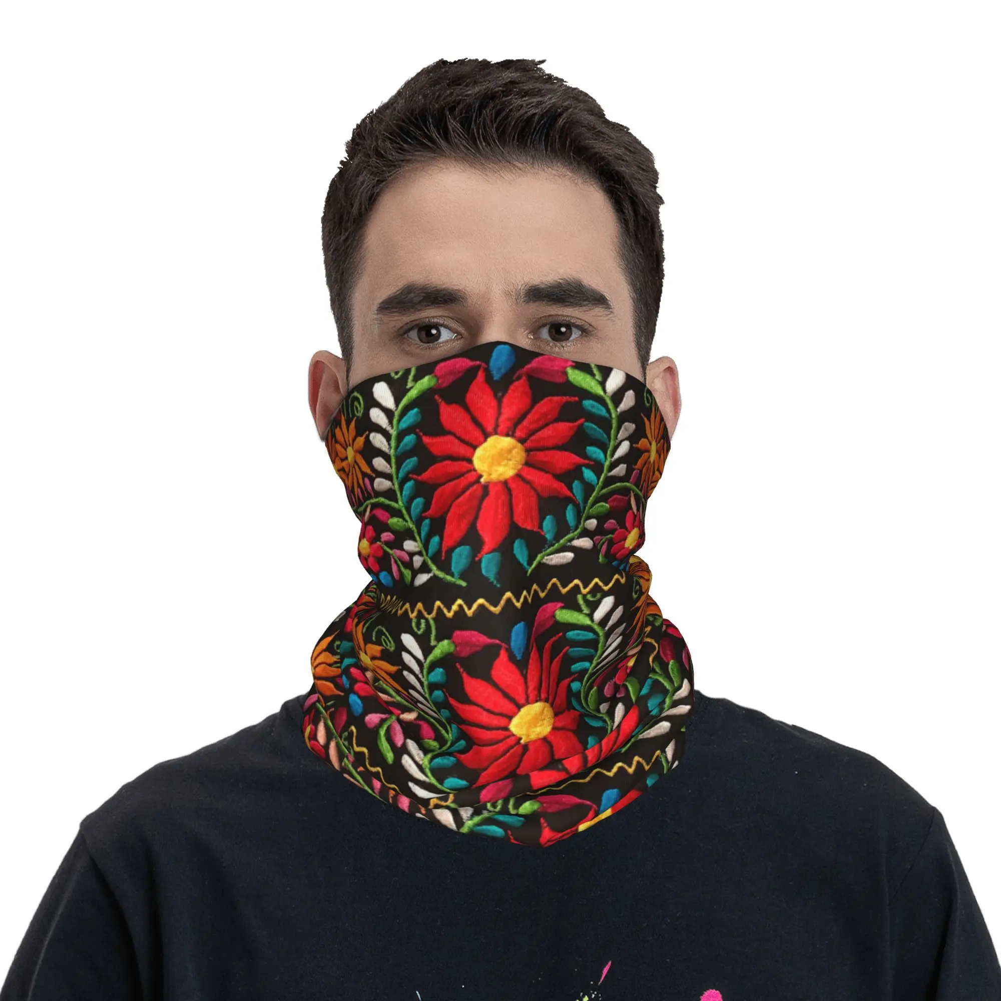 

Spanish Flowers Bandana Neck Cover Printed Mask Scarf Headwear Cycling for Men Women Adult Washable