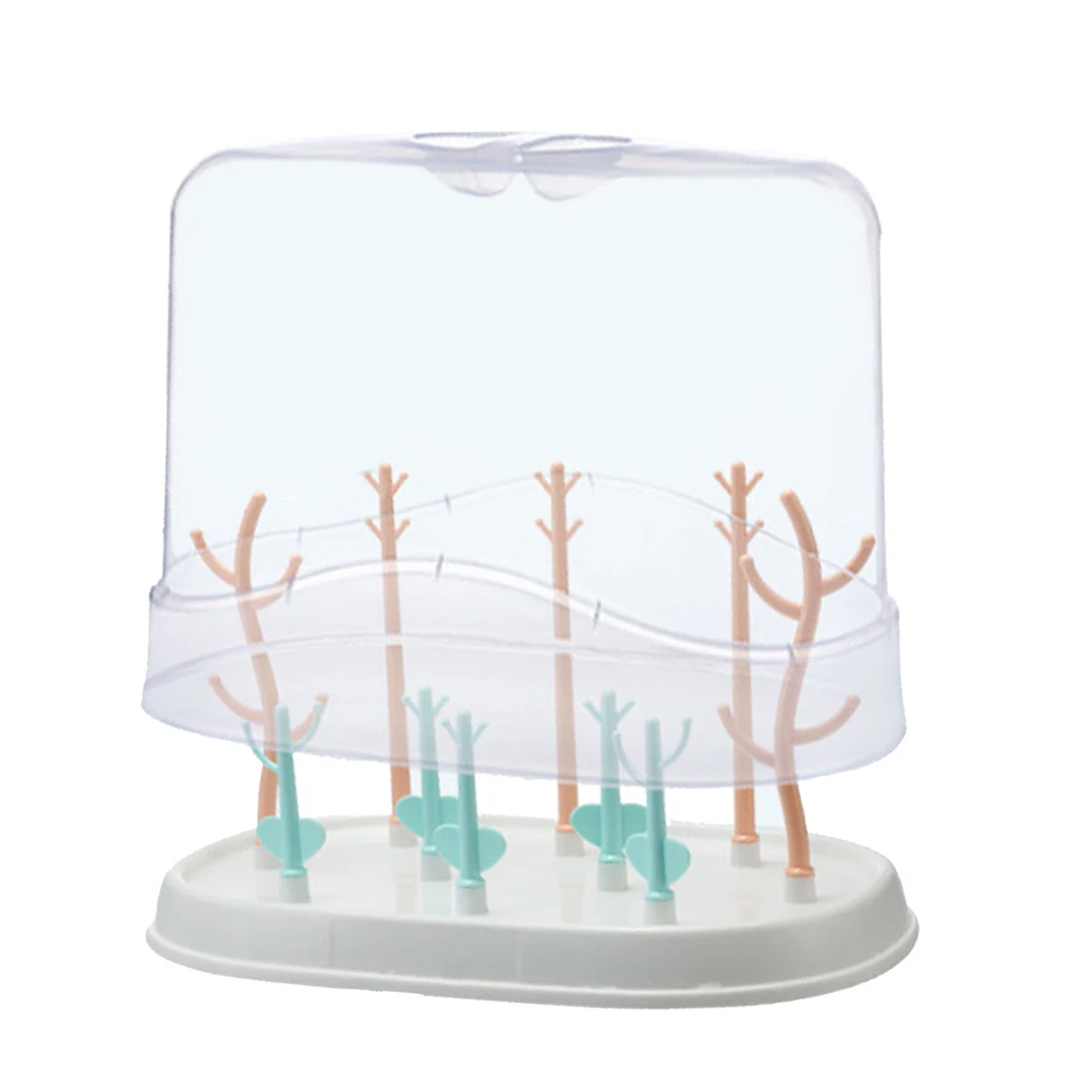 

Baby Bottle Rack Eco-friendly PP Material Adjustable Pegs Tray Holder Dust-proof Bottle Dryer Cup Stand Multifunctional