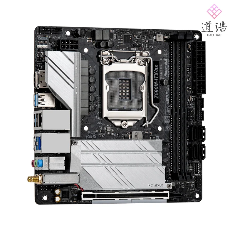 For Asrock Z590M-ITX/AX Motherboard 64GB HDMI M.2 LGA 1200 DDR4 Mini-ITX Z590 Mainboard 100% Tested Fully Work