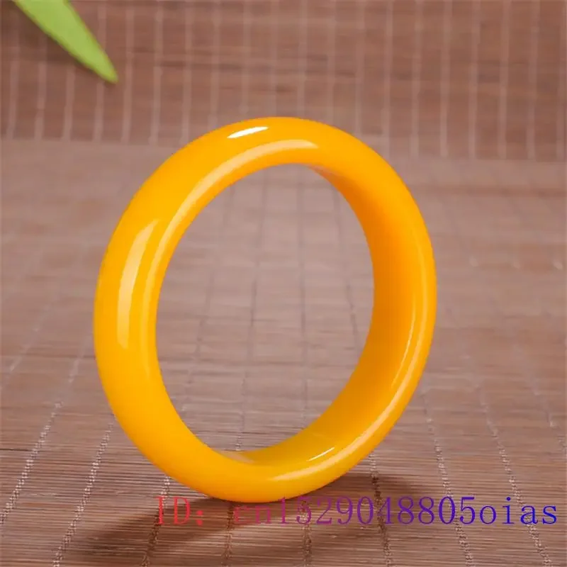 

Yellow Jade Bangle Bracelet Gifts Natural Fashion Jadeite Charm Carved Amulet Jewelry Chinese