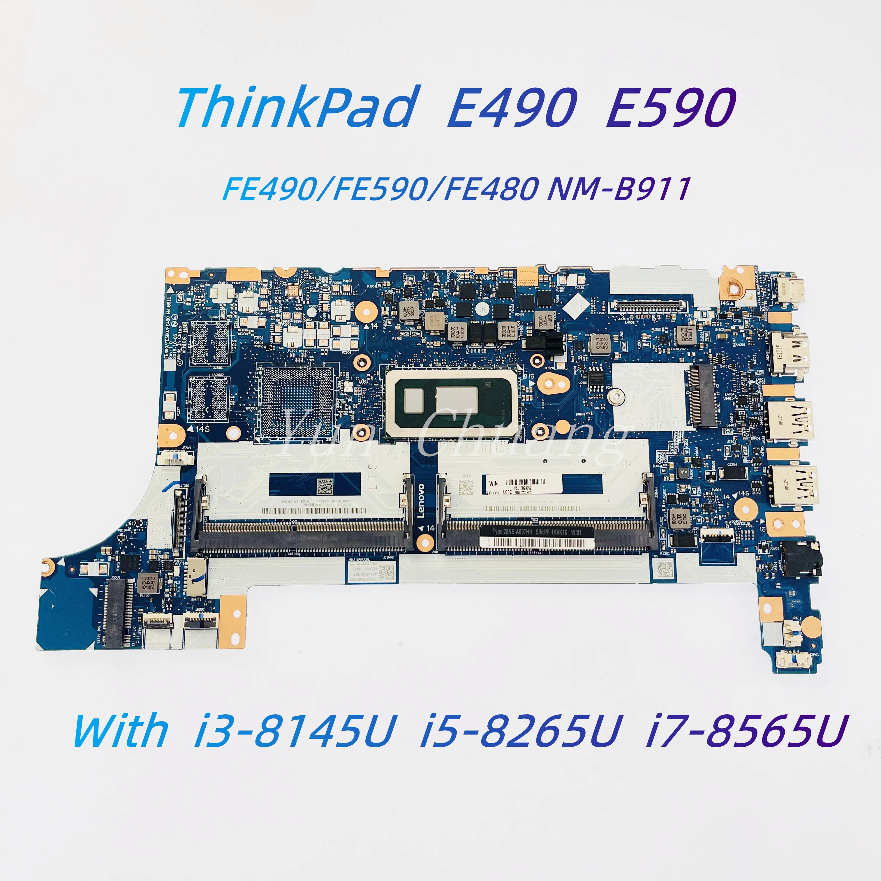 FE490/FE590/FE480 NM-B911 For Lenovo ThinkPad E490 E590 Laptop Motherboard With Core i3 i5 i7-8th CPU DDR4 Mainboard 100% Tested