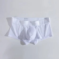 Men's Sexy Briefs U Convex Pouch Panties Ice Silk Sheer Underwear Breathable Underpants Elastic Shorts Ultra-Thin Lingerie