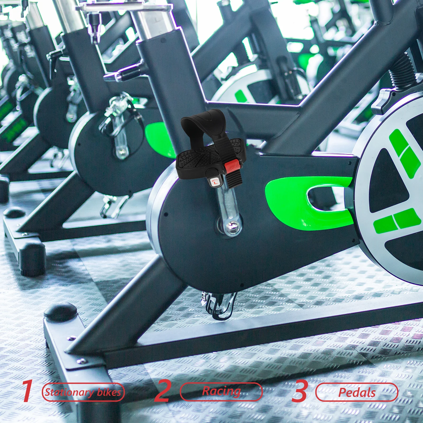 

1Pair Adjustable Exercise Bike Pedals Anti-Slip Non-Slip Platform for Indoor Stationary Cycling Replacement Mountain Bike Flat