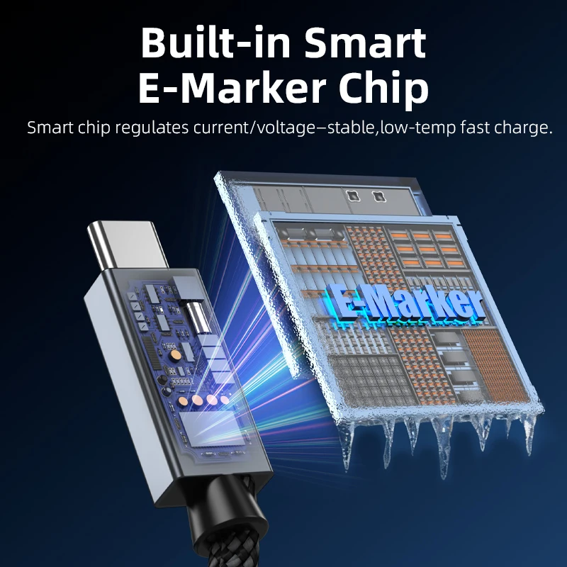 VYVYLABS 240 واط Type-C إلى Type-C كابل عرض الشحن السريع لشاشة الإسقاط 8K @ 60 هرتز كابل شحن سريع سلك الفيديو #4