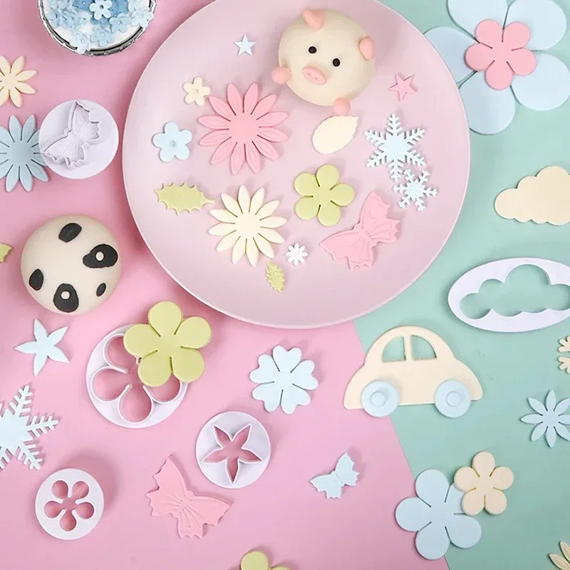 Polymer Clay Cutter Cloud Mold Set Heart Star Shape Cutting Mold DIY Pottery Sculpture Geometric Figure Embossing Modeling Tools