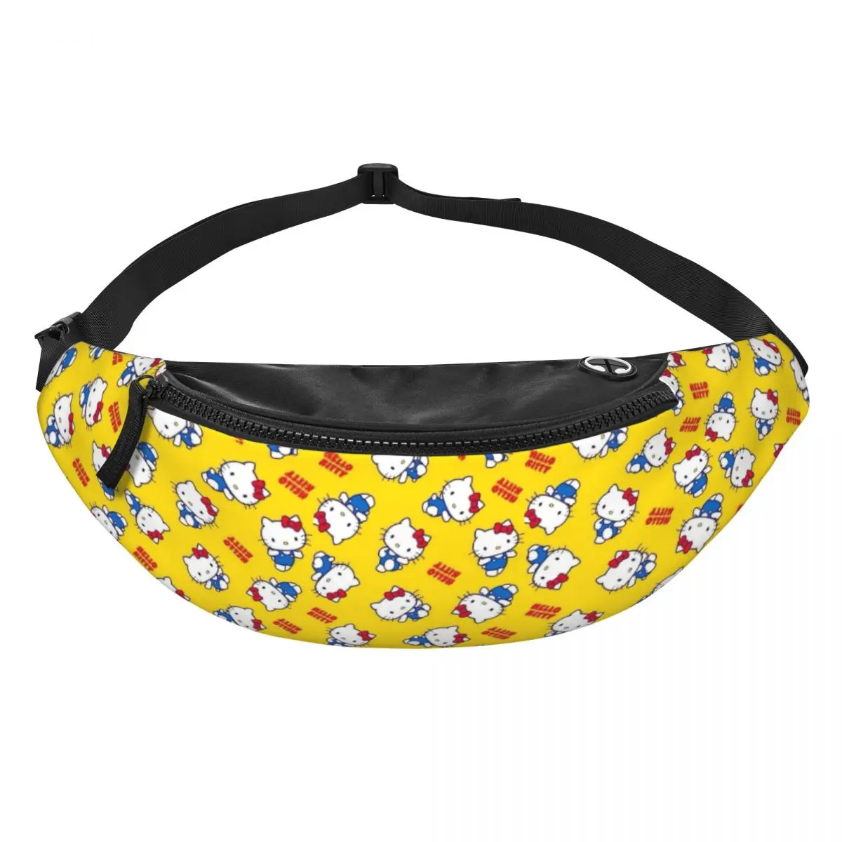 

Поясная сумка-бананка с мультяшным котом для мужчин и женщин, аниме-сумка через плечо для путешествий, для телефона и денег