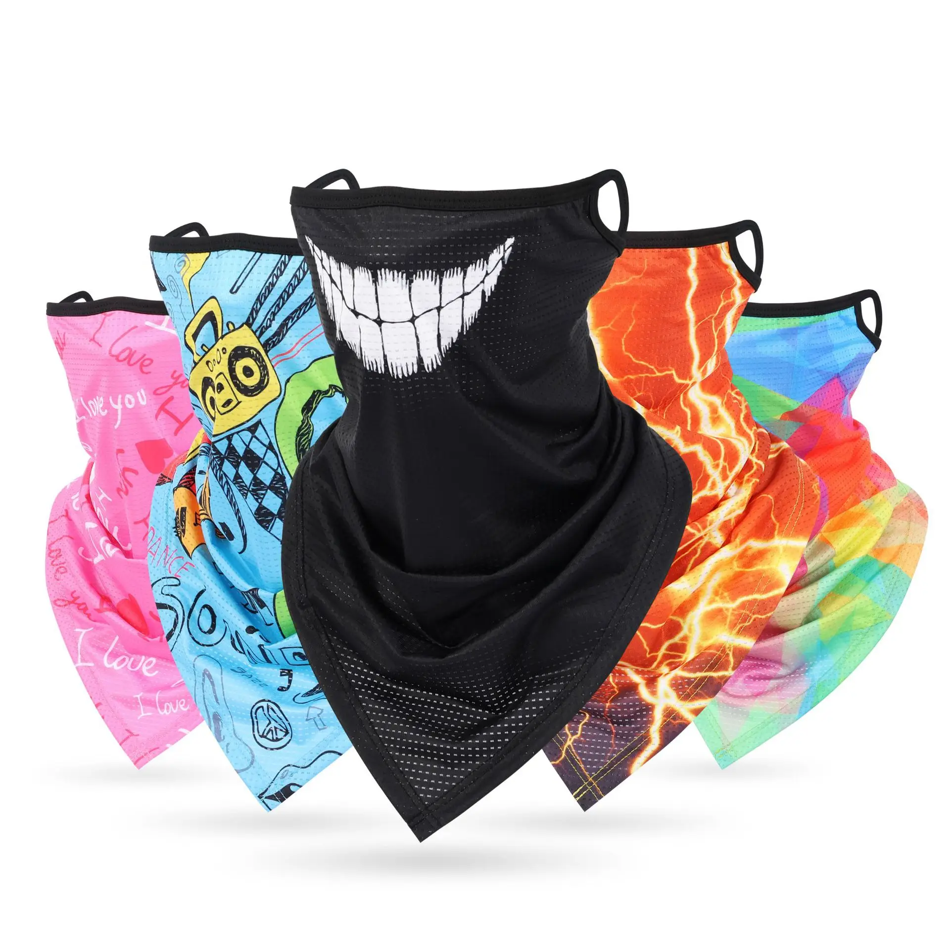 

Ear-hanging Triangle Scarf Ice Silk Mesh Breathable Neck Cover Outdoor Sports Cycling Mask Fishing Sunscreen Face Scarf Scarf