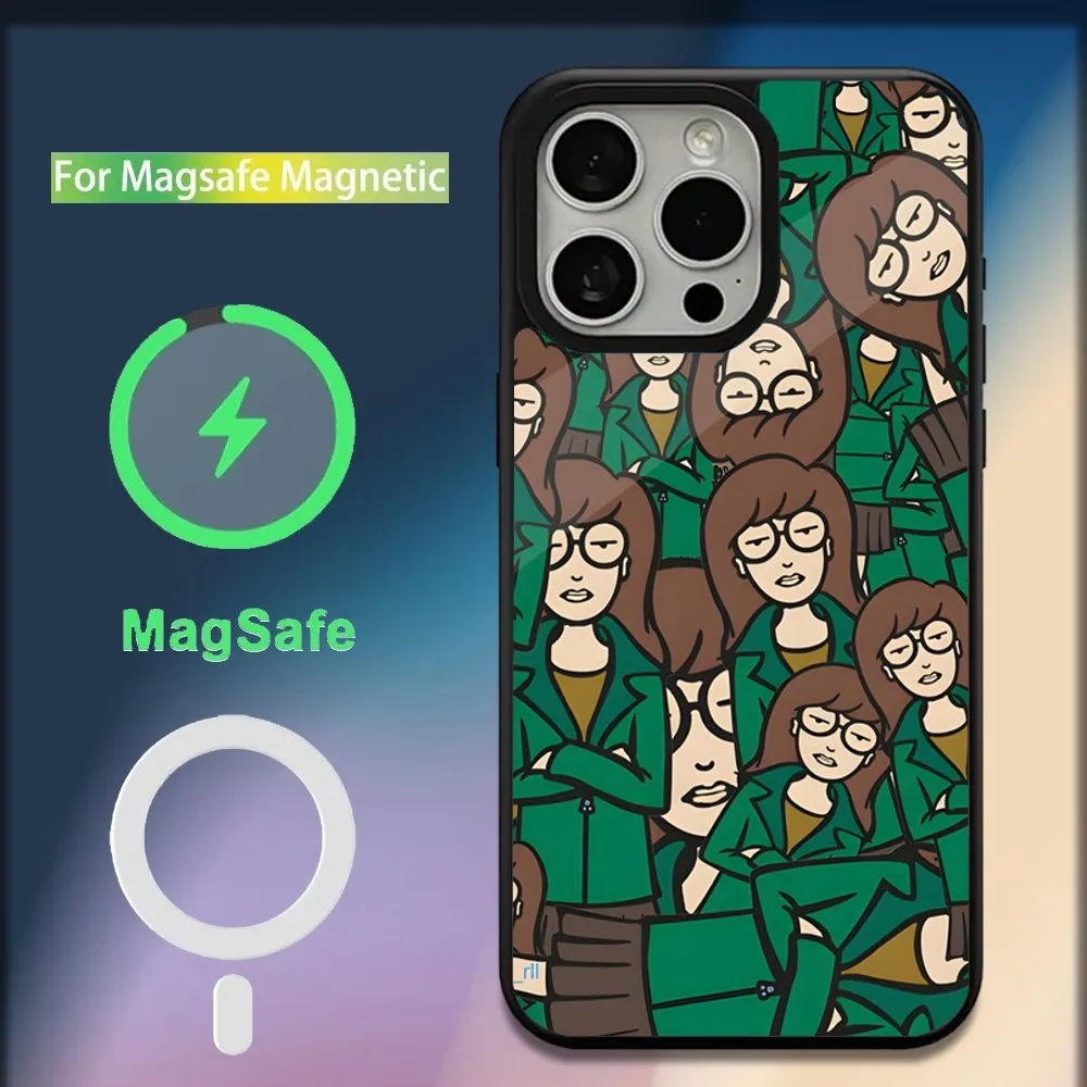 Cartoon D-Daria Phone Case For iPhone 16,15,14,13,12,11,Plus,Pro,Max,Mini Magsafe Magnetic Wireless Charging