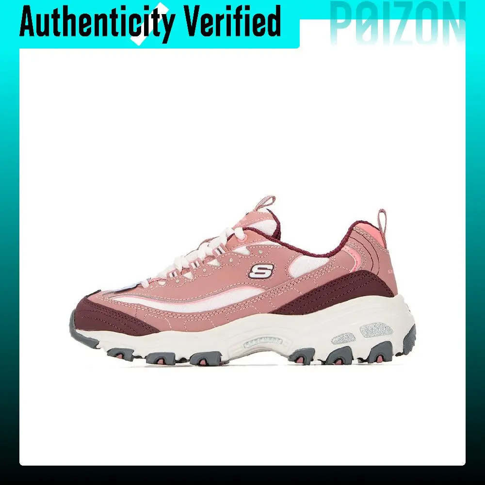 Skechers D'LITES 1.0 Milk Tea Bear Mesh Abrasion Resistant Breathable Low top Casual Shoes Women's Pink 13143-DKRS
