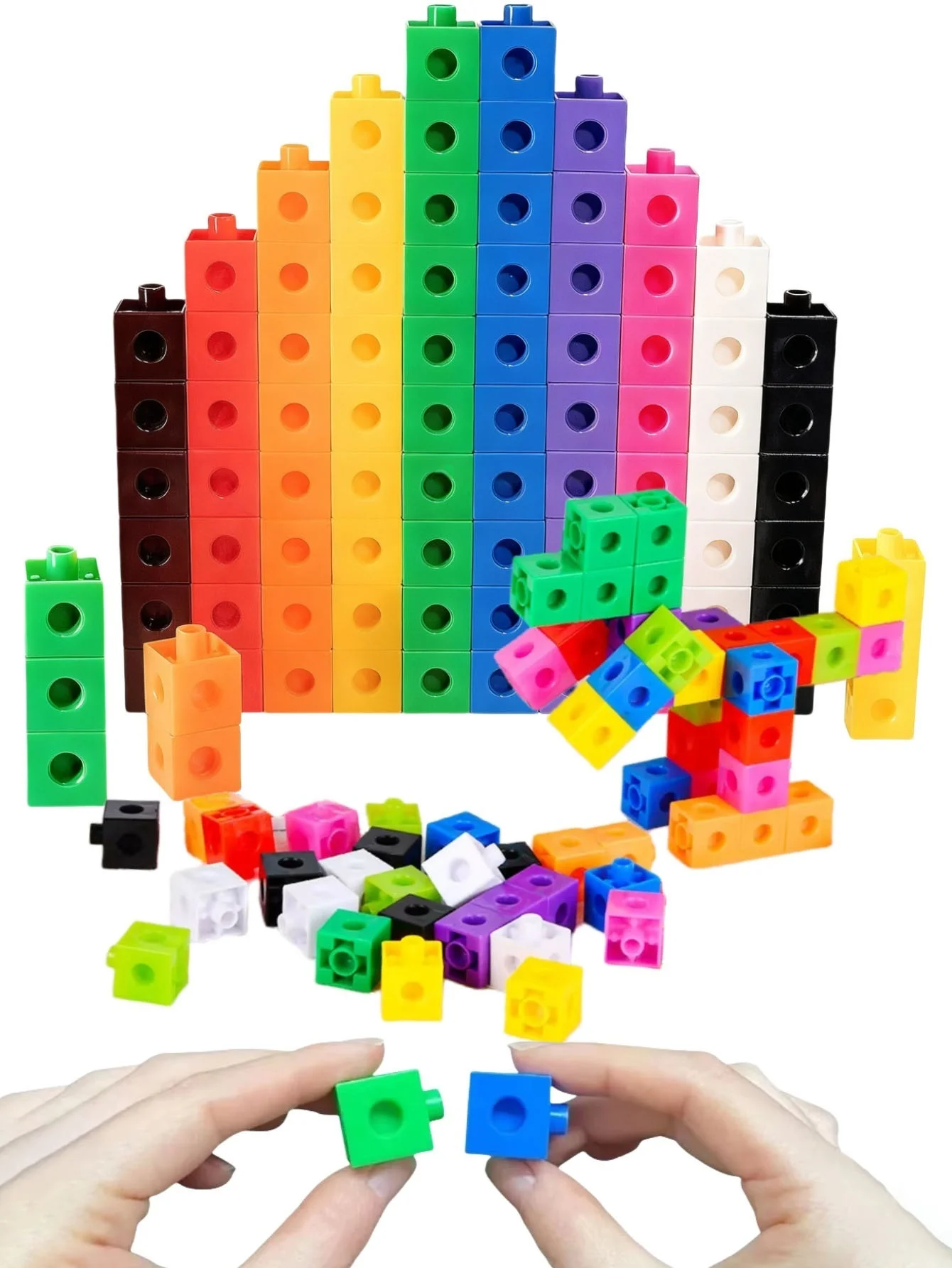 

50/100/200Pcs/Set Cube Links Blocks: Fun Assembled Cubes Building Blocks For Kids, Early Education, ( Random Deliver)