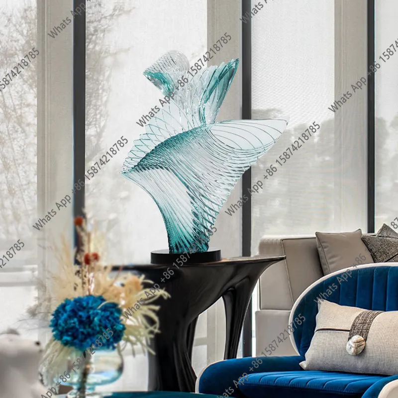 Sales office front desk handicraft ornament transparent resin abstract sculpture model room entrance living room desktop