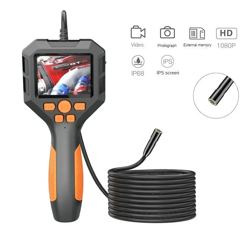 

2.8-inch ips screen handheld high-definition endoscope all-in-one car repair video peeping detector waterproof 8mm endoscope