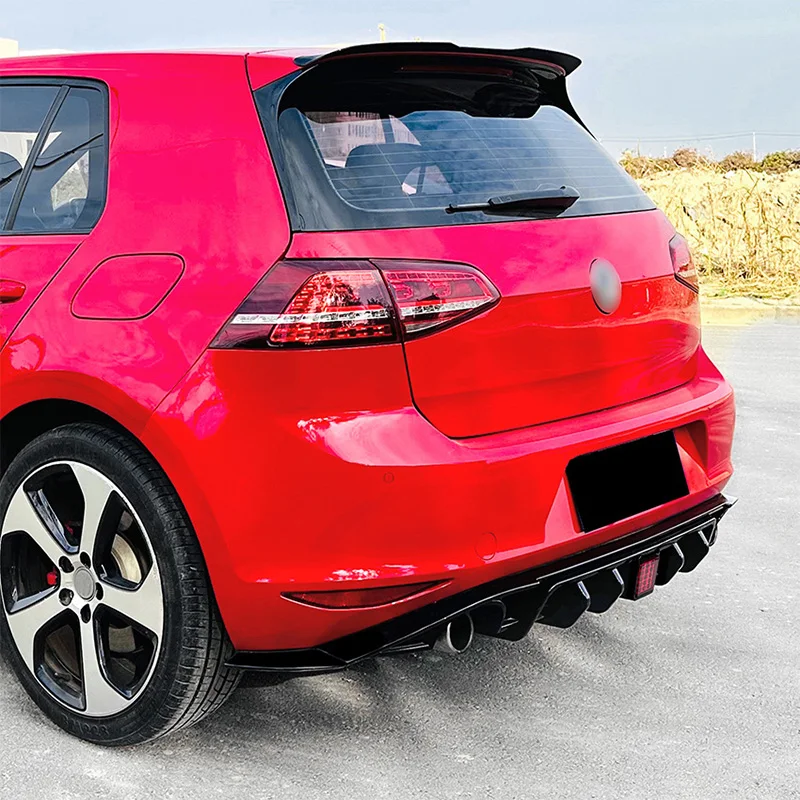 لسيارة VW Golf 7 MK7 Standard/GTI/GTD Diffusore Mento Spoiler con Luci Accessori Corpo Kit ضبط السيارة Paraurti Posteriore Labbro
