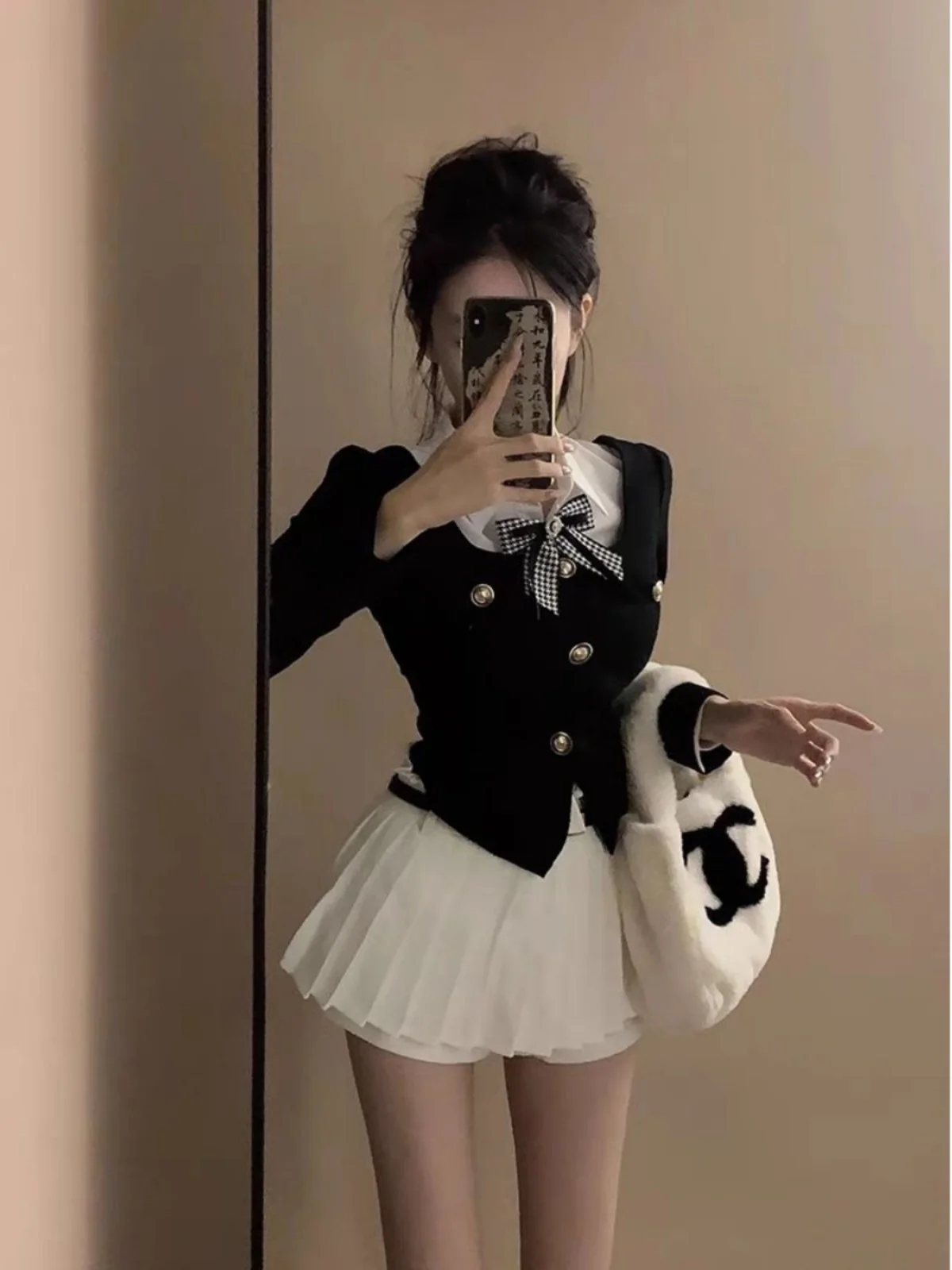 

High Waist Skirt Set Women's Faion Ensemble Two-Piece Suit Autumn 2024 New Arrival Small Fraance Sle Midi Skirt