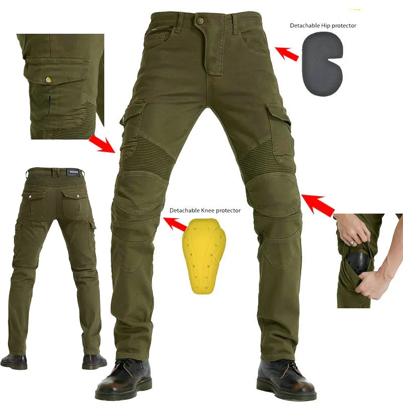 New Motorcycle Men Jeans Upgrade Extension Protector Detachable Racing Road Rider Four Seasons Casual Fashion Pants Moto Pants
