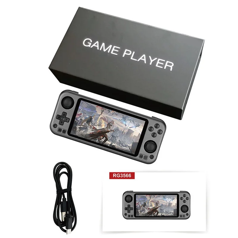 Rg3566 console de videogame 16g + 64g 5.0 Polegada ips tela toque open source jogador jogo portátil para gba gbc psp simulador b
