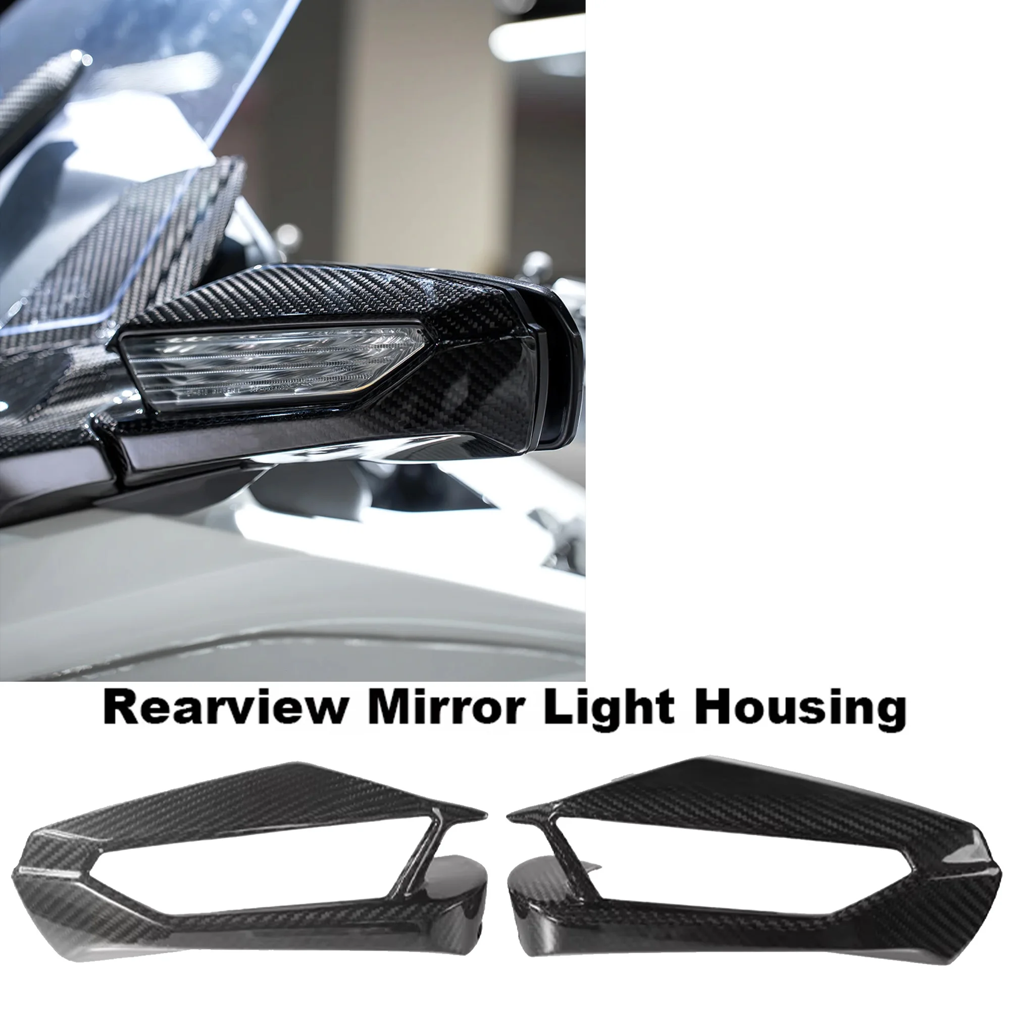 for Honda Golden Wing DOLD WING GL1800 new model frame blackened carbon fiber rearview mirror lamp shell 18-24 years