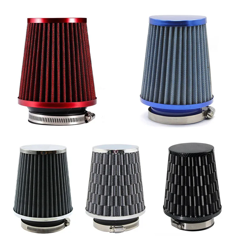 Universal Sports Car Air Filter 76mm 3 Inch H:90mm High Flow Car Cold Air Intake Filter Aluminum Non-woven Fabric Rustproof