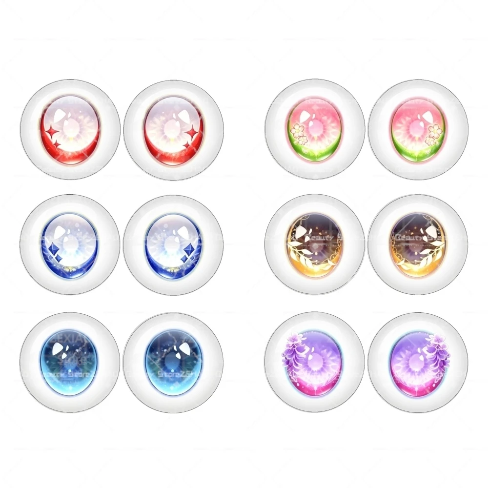Blyth Doll Toy Anime Doll Glass Eyes Cabochons 10MM-40MM Dragon Cat Eye Creative Floral Pattern Eyes Jewelry Accessory