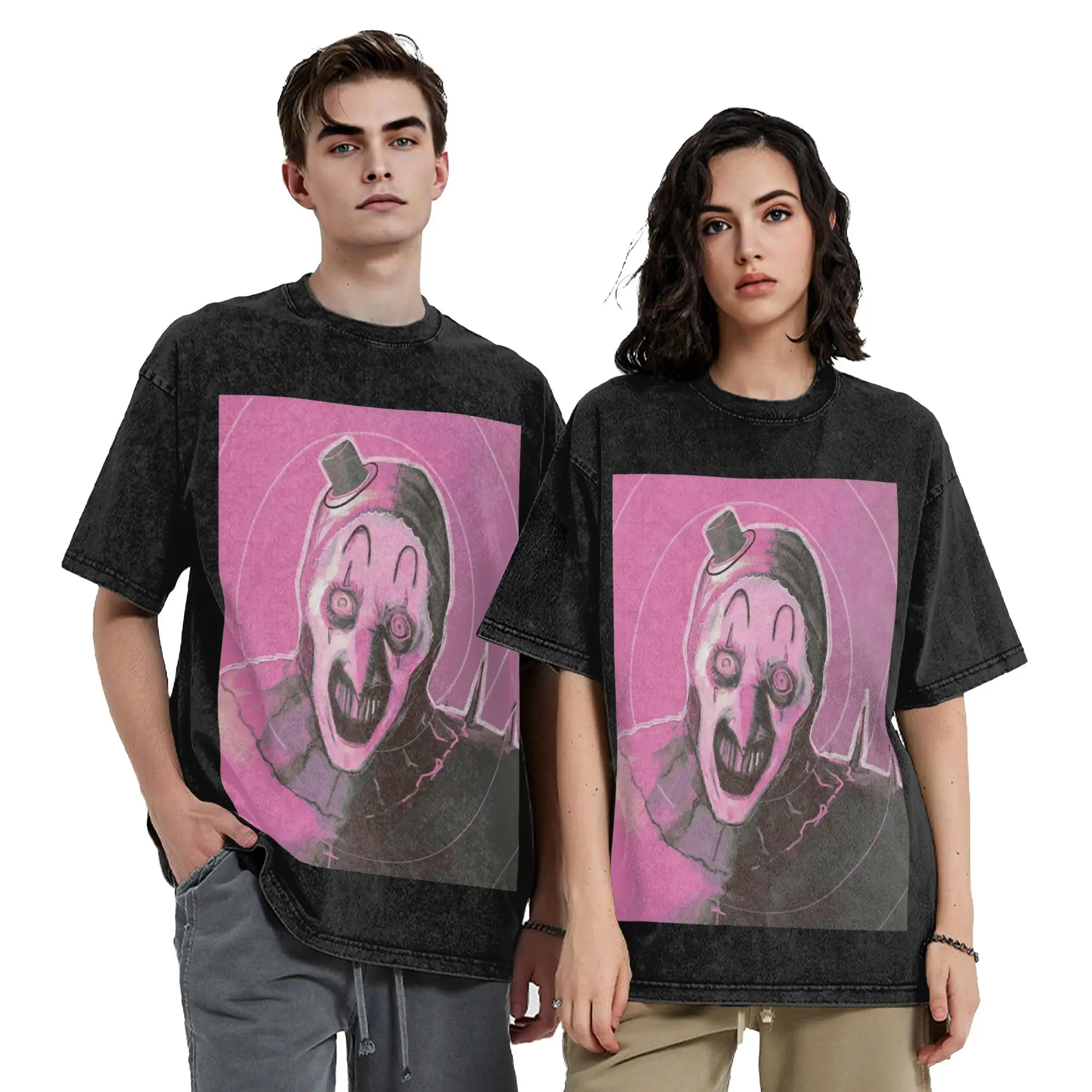 Art the Clown The Terrifier 3 Washed T Shirt Streetwear Hip Hop Vintage T-Shirt  Tees for Men Women Oversize Graphic Printed