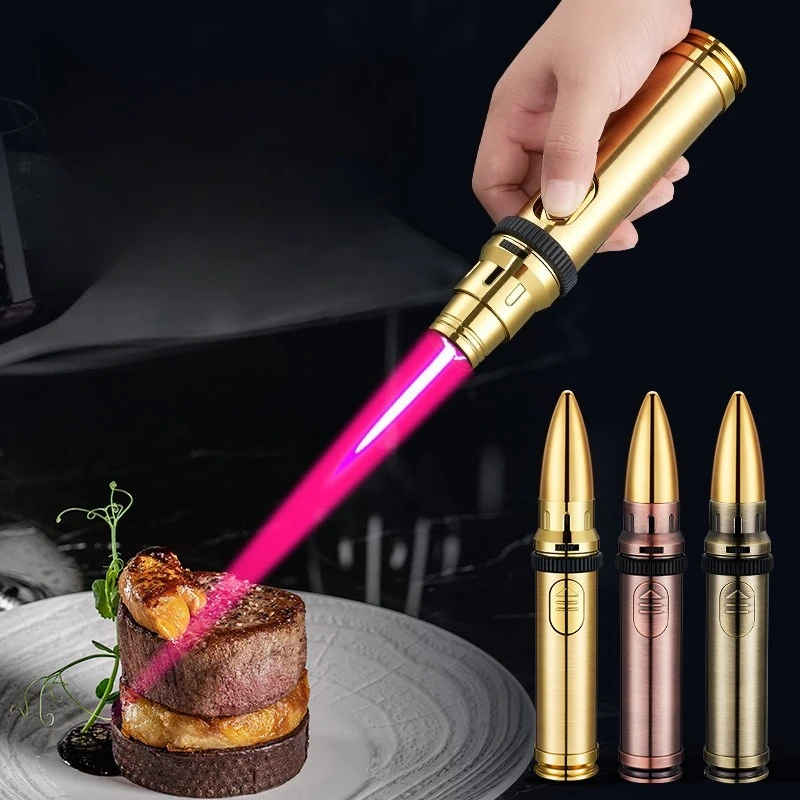 Creative Novel Clipper Design, Straight Jet Spray Gun Lighter, Metal Windproof Cigar, Outdoor Portable Barbecue Baking