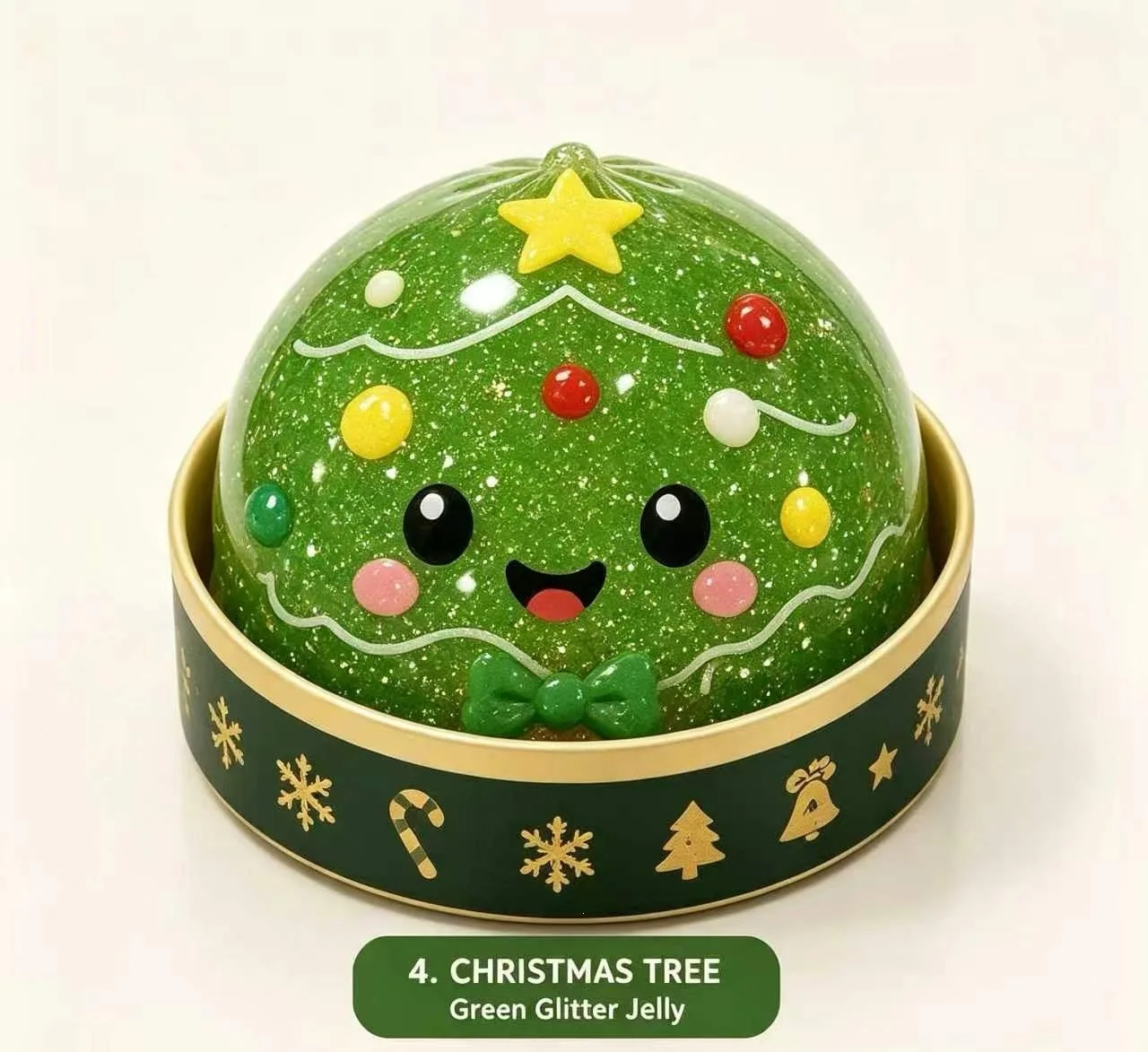 Neues Weihnachtsmann-Elch-Knödel-Form-Quetschspielzeug in Grün zur Stresslinderung, Weihnachtsparty-Geschenk, Spielzeug für Erwachsene – Detail 11