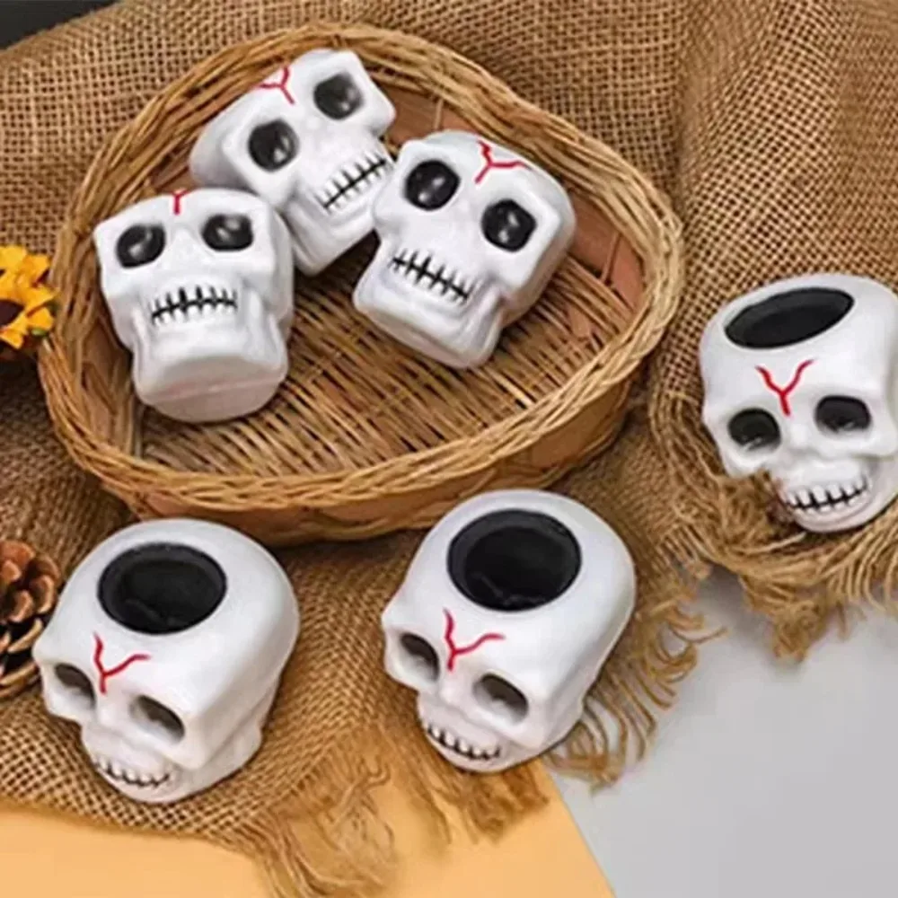 Halloween Skull Squeeze Stress Ball, Ugly Cute Squishy Skeleton Head Toy for Kids Halloween Party Trick Relief Novelty Toys