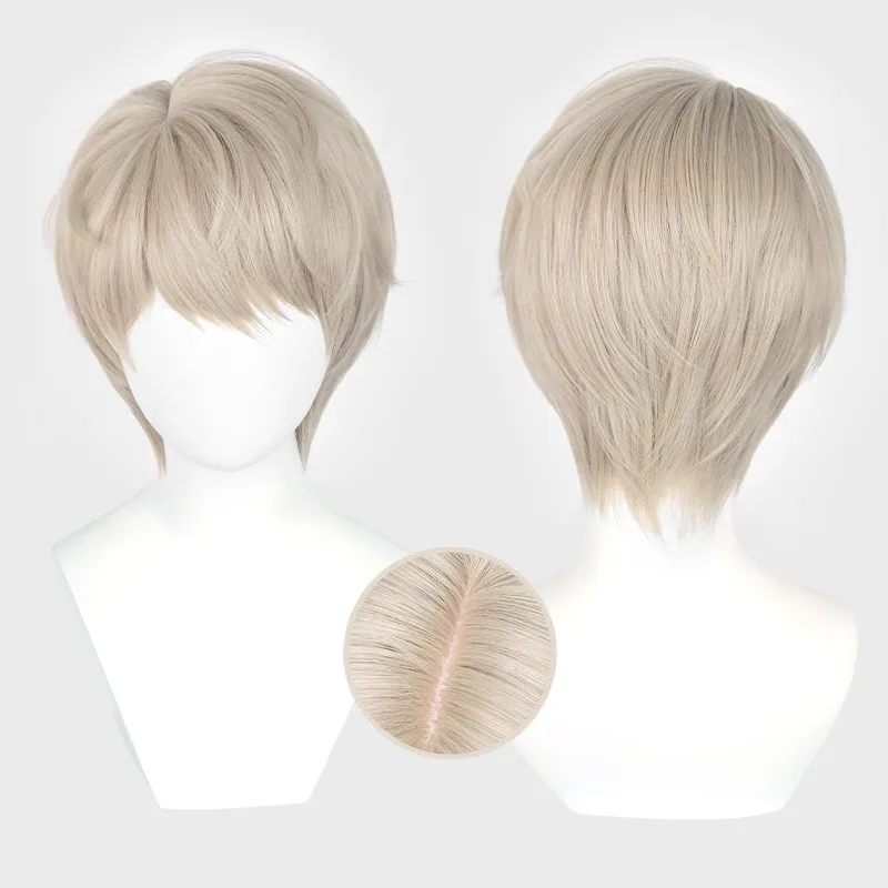 رافاييل زين كزفيا سيلوس كاليب شعر مستعار تأثيري للجنسين قصيرة أنيمي لعبة الحب والمساحة العميقة شعر مستعار اكسسوارات الشعر هالوين شعر مستعار للحفلات