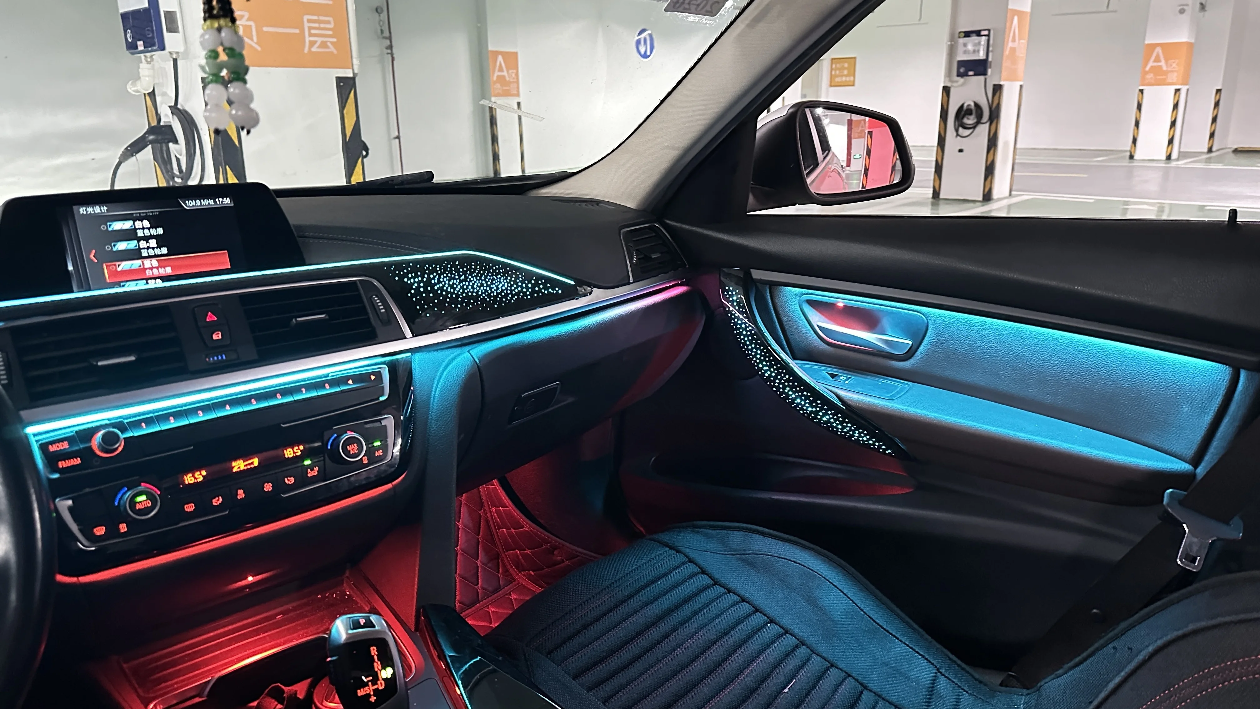 ICarsin 64 Warna Lampu Ambient Dinamis Star Upgrade Kit untuk BMW F30 F34 Seri 3 2014-2019 Aksesoris Pencahayaan LED Interior