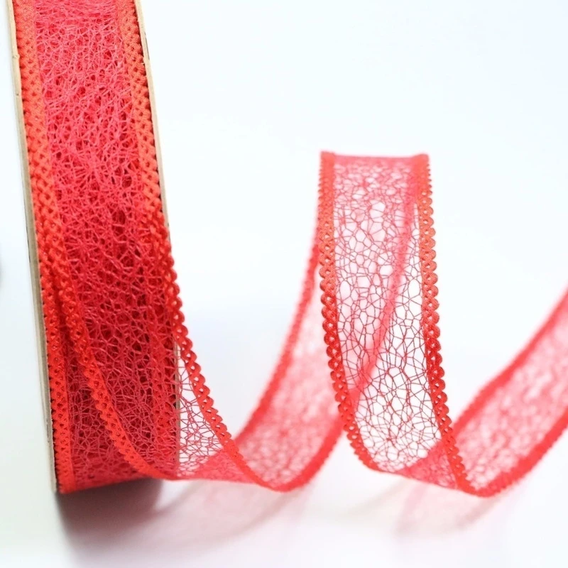 

Width 25mm Craft Fabric Tape Filiform Organza Ribbon for DIY Headwear Wedding Party Decoration Gift Packing