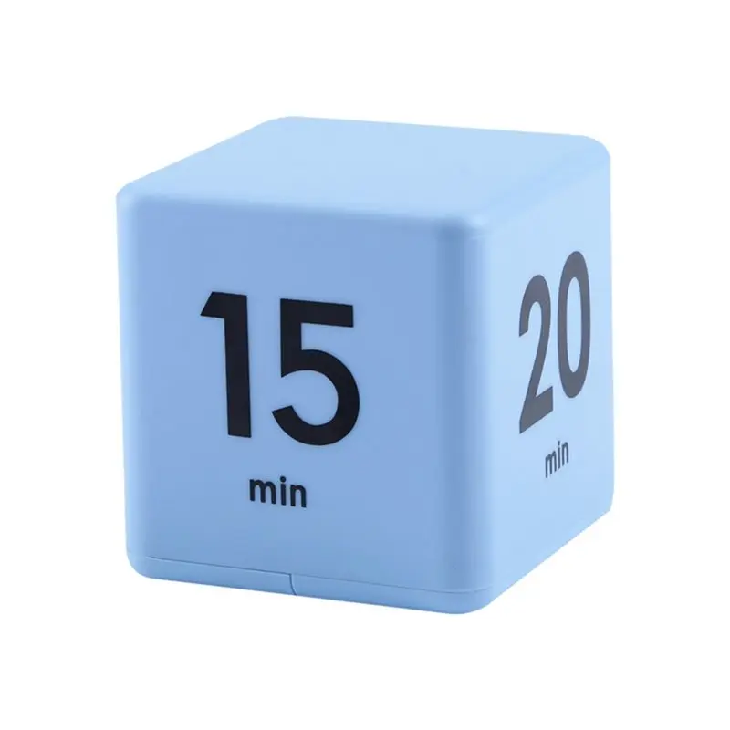 A7THK-Kitchen Timer LED Display Flip Timer Cube Timer Time Management 15/20/30/60 Min Blue