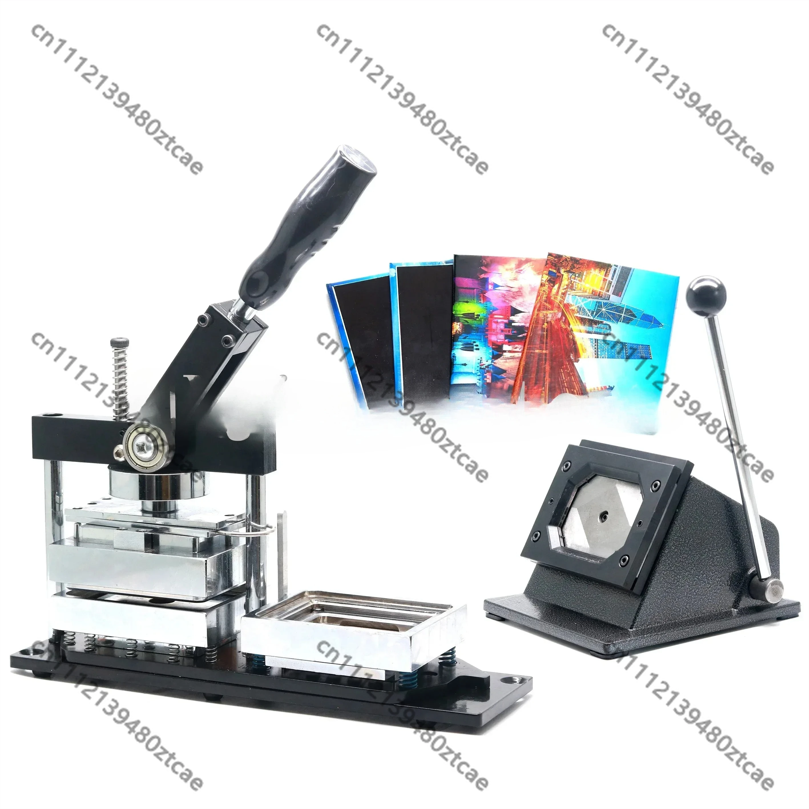80×53MM Rectangle Corner Fridge Magnet Press Machine, DIY Badge Maker With Paper Cutter & 200Pcs Refrigerator Magnet Accessories
