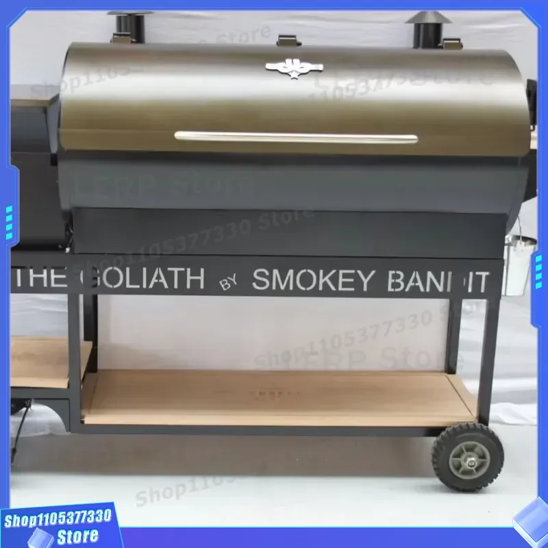 HY Commercial and Home Biomass Wood Pellet Grill BBQ Grill Smoker with Smoke Tube Hopper WiFi Controller